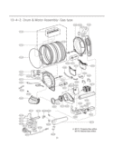 Drum & Motor Assembly Diagram and Parts List for DLGX2451R ACREEUS LG Dryer