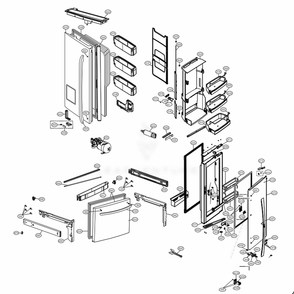 Door Parts Diagram and Parts List for 75053 ASTCSE0 LG Refrigerator