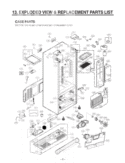 EXPLODED VIEW & REPLACEMENT PARTS LIST CASE PARTS Diagram and Parts List for LMX25964ST ASTCNA1 LG Refrigerator