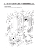 EXPLODED VIEW & REPLACEMENT PARTS LIST CASE PARTS Diagram and Parts List for LMX25964ST ASTCSD1 LG Refrigerator