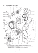DRUM & TUB ASSEMBLY Diagram and Parts List for WM3360HRCA ACREECI LG Washer