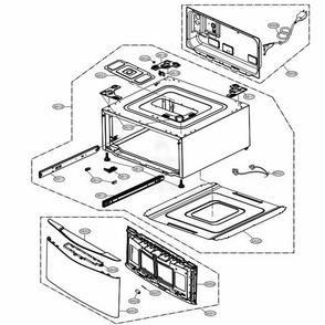 Outer Case Assembly Diagram and Parts List for WD100CV ASSEEUS LG Washer