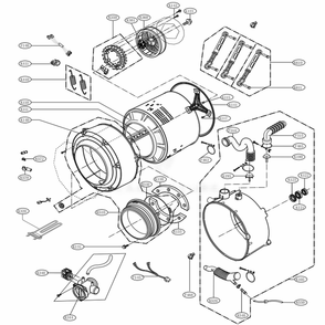 Part Location Diagram of AJQ73993807 LG TUB ASSEMBLY,OUTER