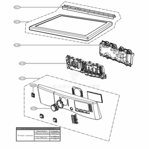 Control Panel And Plate Assembly Diagram and Parts List for 81282 ABWESEU LG Dryer