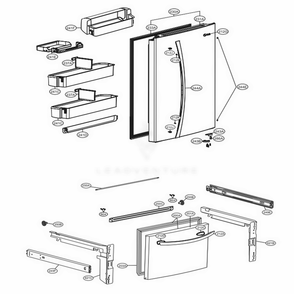 Door Parts Diagram and Parts List for LDC24370SW ASWCNA2 LG Refrigerator