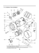 DRUM & TUB ASSEMBLY Diagram and Parts List for WM2350HRC ACRESED LG Washer