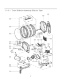 Drum & Motor Assembly Diagram and Parts List for DLE2350R ACRESED LG Dryer