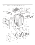 Cabinet & Door Assembly Diagram and Parts List for DLEX3360V ASSESED LG Dryer