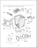 Cabinet & Door Assembly Diagram and Parts List for DLGX3361V ASSESED LG Dryer