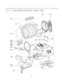 Drum & Motor Assembly Diagram and Parts List for DLE5001W ABWESED LG Dryer