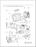 Drum & Motor Assembly Diagram and Parts List for DLG5002W ABWESED LG Dryer