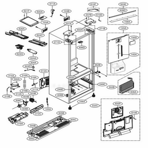 Case Parts Diagram and Parts List for LFCC23596S ASTCNA4 LG Refrigerator
