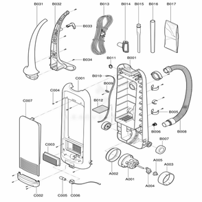 Main 1 Diagram and Parts List for 33289 ARUESRS LG Canister Vacuum
