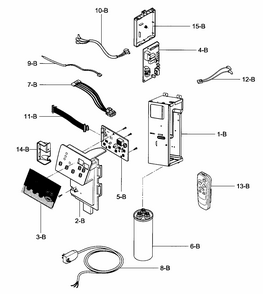 Control Box Assy Diagram and Parts List for 58075085700  Kenmore Air Conditioner