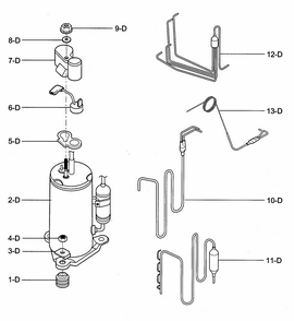 Part Location Diagram of 2520UKGC2CA LG COMPRESSOR SET,KOREA