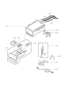 Dispenser Parts Diagram and Parts List for 79641162411  Kenmore Washer