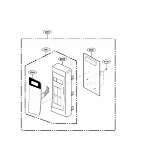 Control Panel Parts Diagram and Parts List for 66222 CWHESEA LG Refrigerator