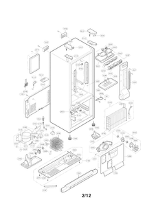 Case Parts Diagram and Parts List for LFC20760ST 03 LG Refrigerator