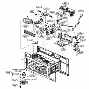 Interior Parts 2 Diagram and Parts List for LMVM2033ST CSBELGA LG Microwave