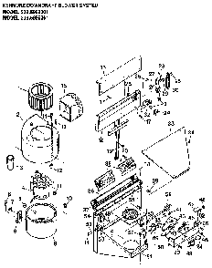 Downdraft Blower System Diagram and Parts List for 2335999301  Kenmore Range Hood