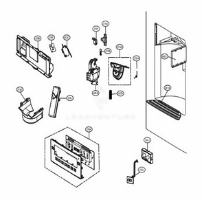 Dispenser Parts Diagram and Parts List for 72373 ASTCSE0 LG Refrigerator