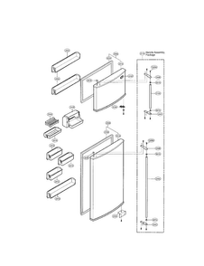 Door And Shelves Diagram and Parts List for LRTBC2025T  LG Refrigerator