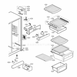 Refrigerator Compartment Diagram and Parts List for LSC27921ST AST1LGA LG Refrigerator