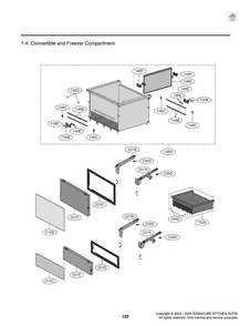 Convertible And Freezer Compartment Diagram and Parts List for GR-825FGPRM ASWCNA0 LG Refrigerator