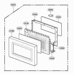 Door Parts Diagram and Parts List for MT4140SKT ABSEWRP LG Range