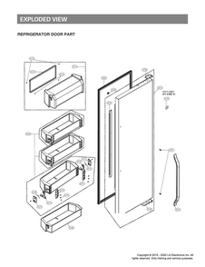 Refrigerator Door Part Diagram and Parts List for GR-L276DSMM ASTCNA2 LG Refrigerator