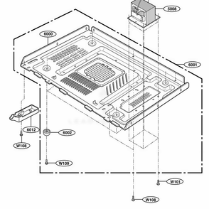 Base Plate Parts Diagram and Parts List for 63299 ABKESEA LG Range