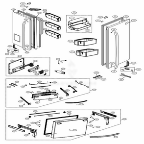 Door Parts Diagram and Parts List for 72482 ASWCSE1 LG Refrigerator