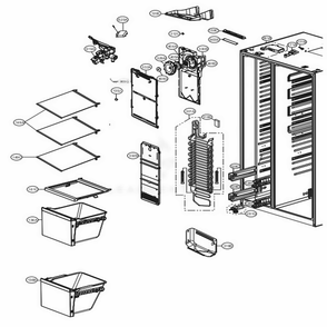 Freezer Compartment Diagram and Parts List for LSXS26466S ASTCNA2 LG Refrigerator