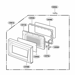 Part Location Diagram of 3720W0D213E LG PANEL,DOOR