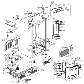 Case Parts Diagram and Parts List for LFC22770ST ASTCNA0 LG Refrigerator