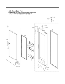 R-Room Door Part Diagram and Parts List for GR-D34FBGJM ALBCNA0 LG Refrigerator