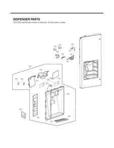 Dispenser Parts Diagram and Parts List for LFX32945ST 01 LG Refrigerator