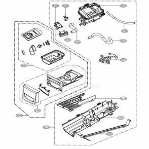 Panel Drawer Assembly And Guide Assembly Diagram and Parts List for DLGX3371W ABWEEUS LG Dryer