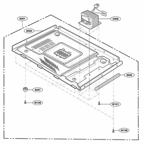 Base Plate Parts Diagram and Parts List for 63352301 CW1ESEA LG Range