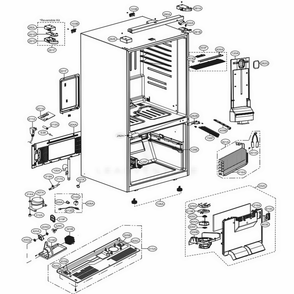 Case Parts Diagram and Parts List for LDCS24223W ASWCNA2 LG Refrigerator