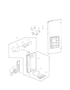Dispenser Parts Diagram and Parts List for LFX21976ST 03 LG Refrigerator