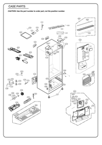 Case Parts Diagram and Parts List for GR-B288NQUM AWBCSE0 LG Refrigerator
