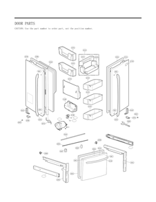 Door Parts Diagram and Parts List for GC-L288NSJP ASTCNA4 LG Refrigerator