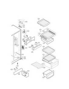 Refrigerator Compartment Parts Diagram and Parts List for LSC27921SB03  LG Refrigerator