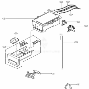 Dispenser Assembly Diagram and Parts List for WM3400CW ABWEVUS LG Washer