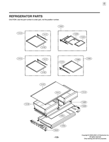 Refrigerator Parts Diagram and Parts List for GR-L28ANSYX ASTCNA2 LG Refrigerator