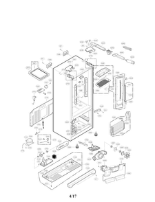 Case Parts Diagram and Parts List for LFX25976ST 03 LG Refrigerator