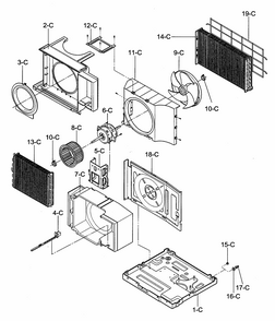 Air Handling/cycle Parts Diagram and Parts List for 58072082200  Kenmore Air Conditioner
