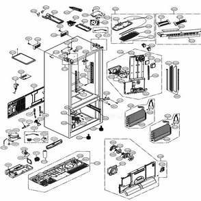 Case Parts Diagram and Parts List for 74042 ASWCSE0 LG Refrigerator