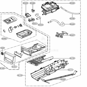 Panel Drawer Assembly And Guide Assembly Diagram and Parts List for 81382 ABWESEU LG Dryer